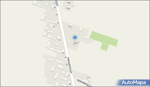 Niewierszyn, Niewierszyn, 51A, mapa Niewierszyn