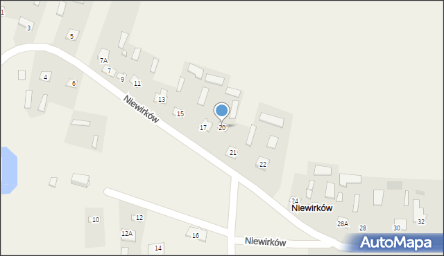 Niewirków, Niewirków, 20, mapa Niewirków