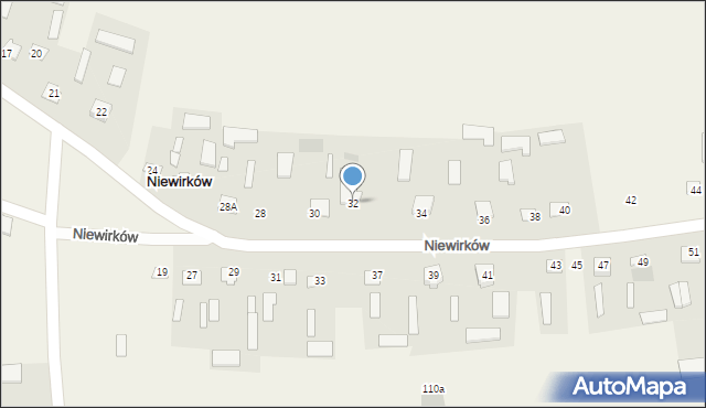 Niewirków, Niewirków, 32, mapa Niewirków