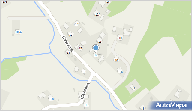 Niewodna, Niewodna, 14, mapa Niewodna