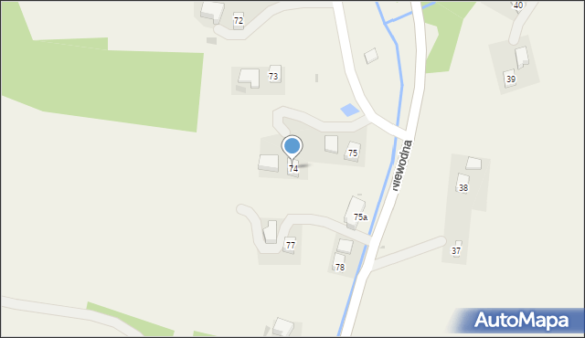 Niewodna, Niewodna, 74, mapa Niewodna