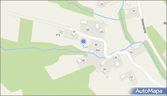 Niewodna, Niewodna, 84b, mapa Niewodna
