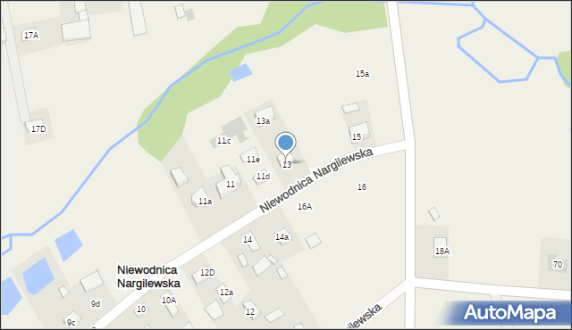 Niewodnica Nargilewska, Niewodnica Nargilewska, 13, mapa Niewodnica Nargilewska