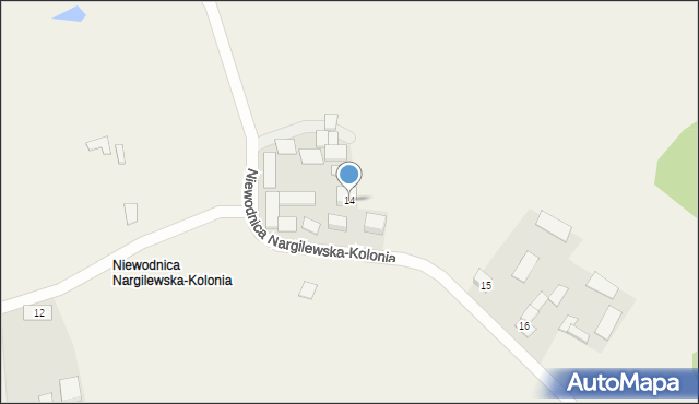 Niewodnica Nargilewska-Kolonia, Niewodnica Nargilewska-Kolonia, 14, mapa Niewodnica Nargilewska-Kolonia