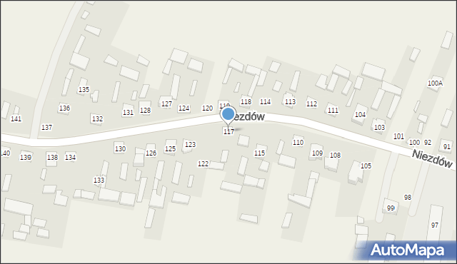 Niezdów, Niezdów, 117, mapa Niezdów