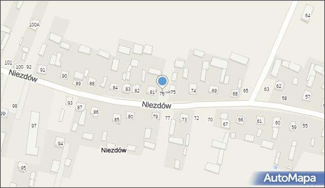 Niezdów, Niezdów, 76, mapa Niezdów