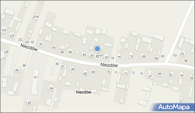 Niezdów, Niezdów, 82, mapa Niezdów