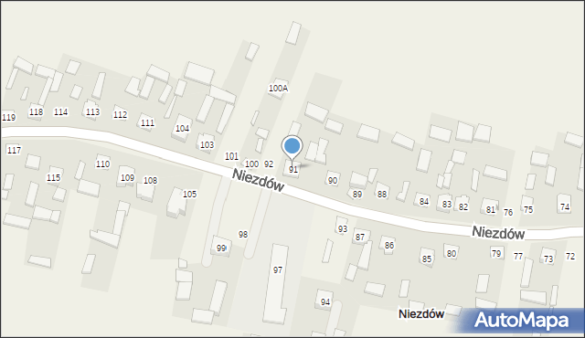 Niezdów, Niezdów, 91, mapa Niezdów