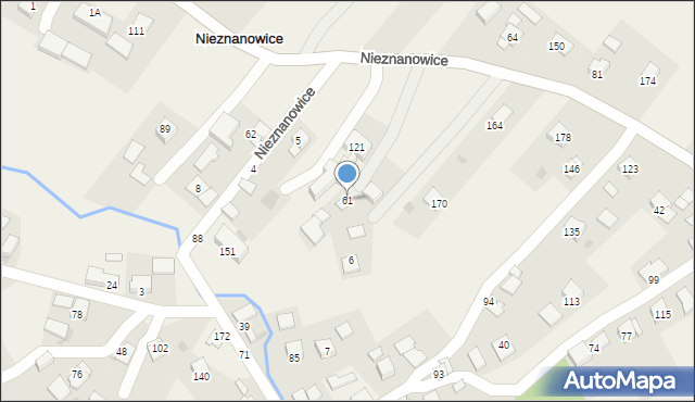 Nieznanowice, Nieznanowice, 61, mapa Nieznanowice