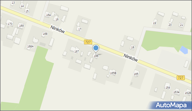 Ninków, Ninków, 166a, mapa Ninków
