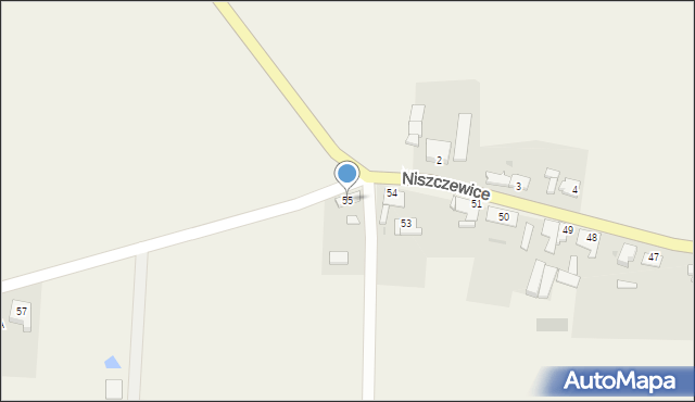 Niszczewice, Niszczewice, 55, mapa Niszczewice