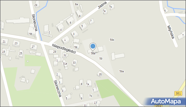 Nowa Ruda, Niepodległości, 58a, mapa Nowa Ruda