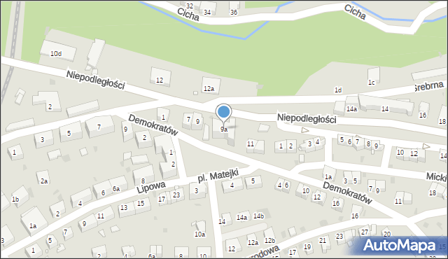 Nowa Ruda, Niepodległości, 9a, mapa Nowa Ruda