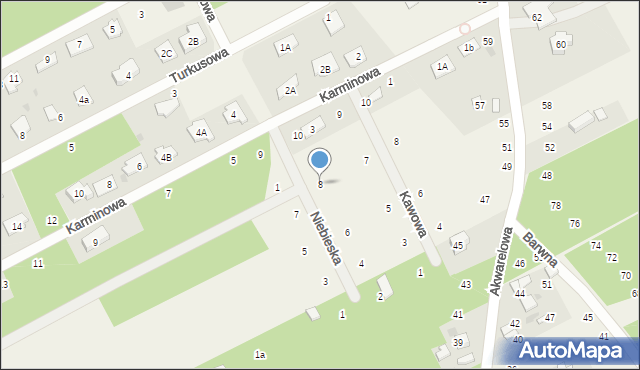 Odrano-Wola, Niebieska, 8, mapa Odrano-Wola