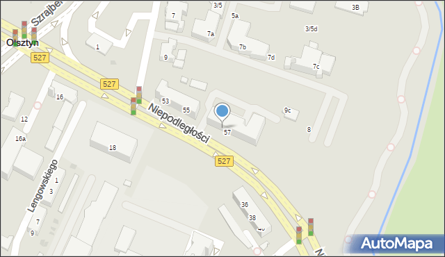 Olsztyn, Niepodległości, 57/65, mapa Olsztyna