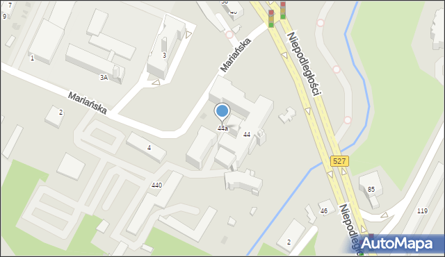 Olsztyn, Niepodległości, 44a, mapa Olsztyna