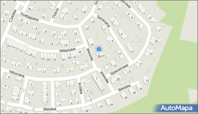 Olsztyn, Niborska, 25, mapa Olsztyna
