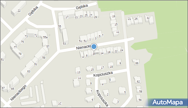 Olsztyn, Nienackiego Zbigniewa, 10, mapa Olsztyna