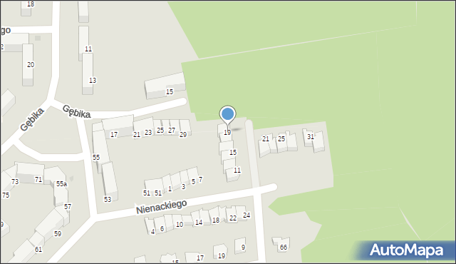 Olsztyn, Nienackiego Zbigniewa, 19, mapa Olsztyna