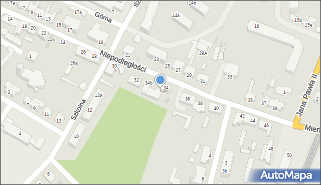 Olsztynek, Niepodległości, 34a, mapa Olsztynek