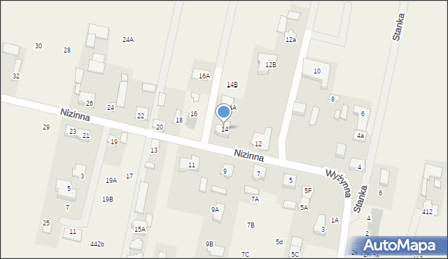 Ołtarzew, Nizinna, 14, mapa Ołtarzew