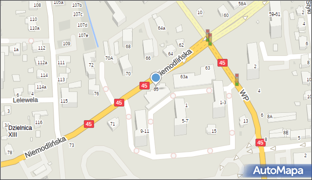 Opole, Niemodlińska, 65, mapa Opola