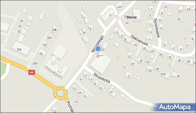 Oświęcim, Nideckiego Andrzeja, 10, mapa Oświęcimia