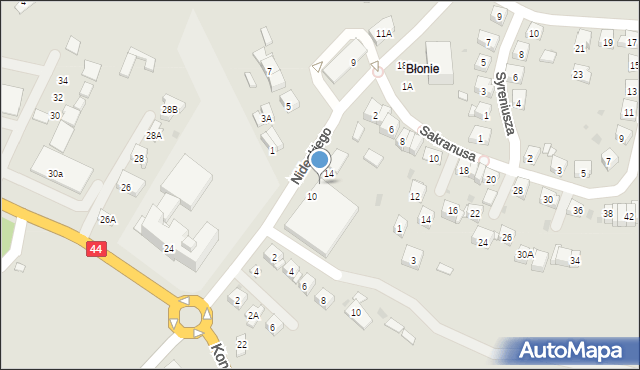 Oświęcim, Nideckiego Andrzeja, 12, mapa Oświęcimia