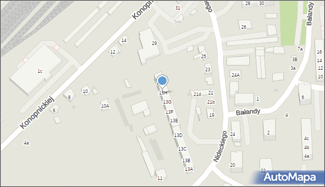 Oświęcim, Nideckiego Andrzeja, 13H, mapa Oświęcimia