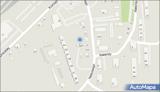 Oświęcim, Nideckiego Andrzeja, 21d, mapa Oświęcimia