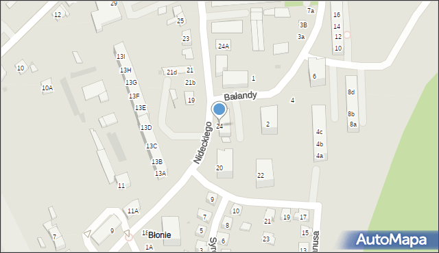 Oświęcim, Nideckiego Andrzeja, 24, mapa Oświęcimia