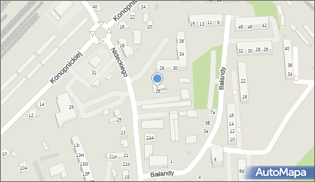 Oświęcim, Nideckiego Andrzeja, 26, mapa Oświęcimia