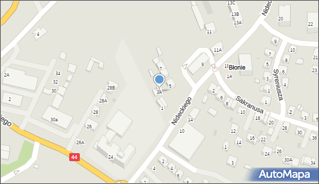 Oświęcim, Nideckiego Andrzeja, 3A, mapa Oświęcimia