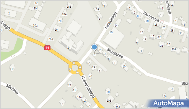 Oświęcim, Nideckiego Andrzeja, 4, mapa Oświęcimia