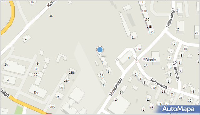 Oświęcim, Nideckiego Andrzeja, 7B, mapa Oświęcimia