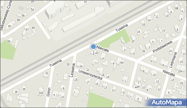 Piastów, Niecała, 2, mapa Piastów