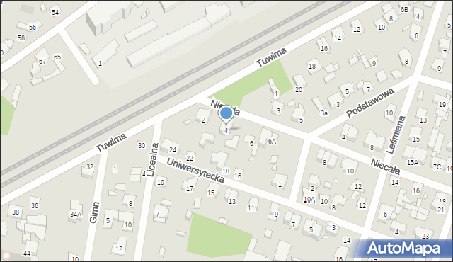 Piastów, Niecała, 4, mapa Piastów