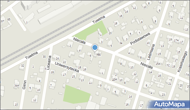 Piastów, Niecała, 6B, mapa Piastów