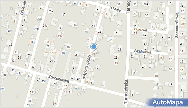 Piekary Śląskie, Niepodległości, 5, mapa Piekary Śląskie