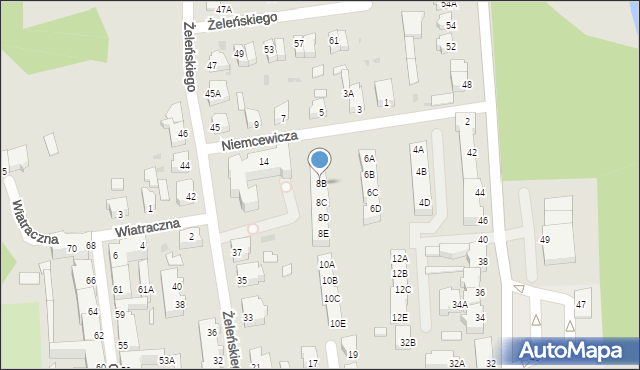 Piła, Niemcewicza Juliana Ursyna, 8B, mapa Piły