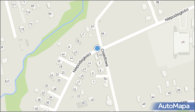 Pilzno, Niepodległości, 1, mapa Pilzno