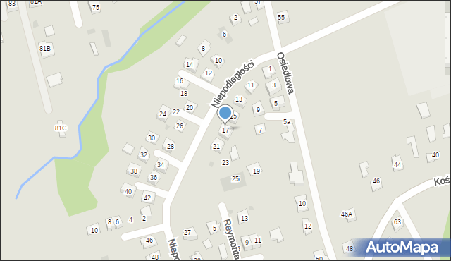 Pilzno, Niepodległości, 17, mapa Pilzno