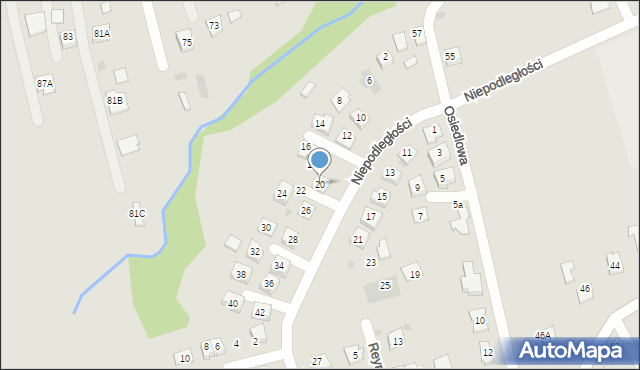 Pilzno, Niepodległości, 20, mapa Pilzno