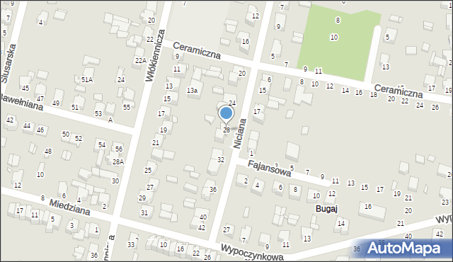 Piotrków Trybunalski, Niciana, 28, mapa Piotrków Trybunalski