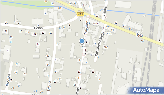 Piotrków Trybunalski, Niecała, 7, mapa Piotrków Trybunalski