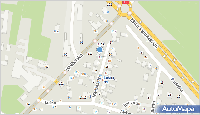 Piotrków Trybunalski, Niedźwiedzia, 11, mapa Piotrków Trybunalski