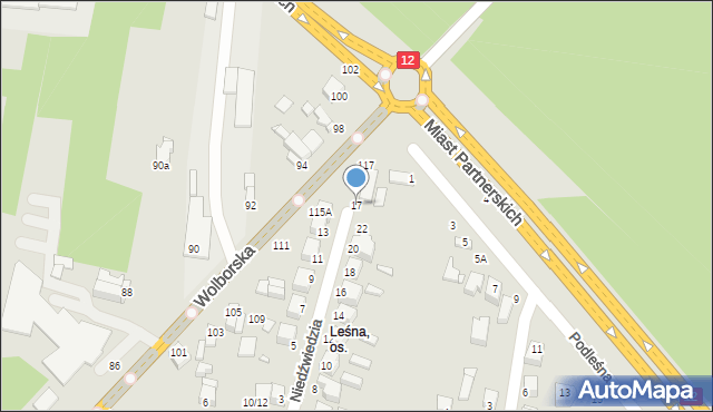 Piotrków Trybunalski, Niedźwiedzia, 17, mapa Piotrków Trybunalski