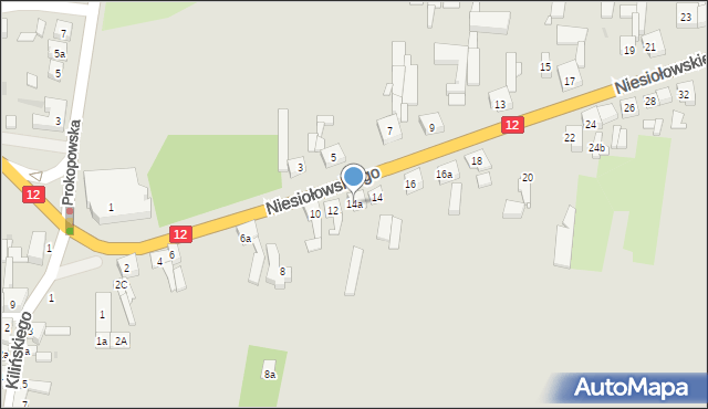 Pleszew, Niesiołowskiego Kazimierza, ks., 14a, mapa Pleszew