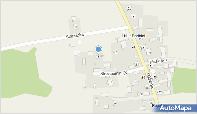 Podbiel, Niezapominajki, 6, mapa Podbiel