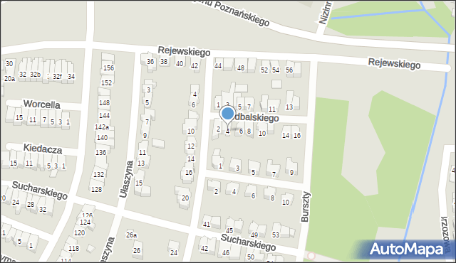 Poznań, Niedbalskiego Stanisława, 4, mapa Poznania